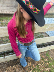 Youth cooling maroon pullover