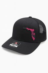 Florida flag hot pink PVC patch Richardson 112 trucker hat