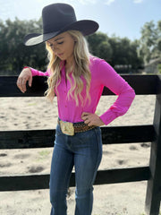 Hot pink cooling pullover