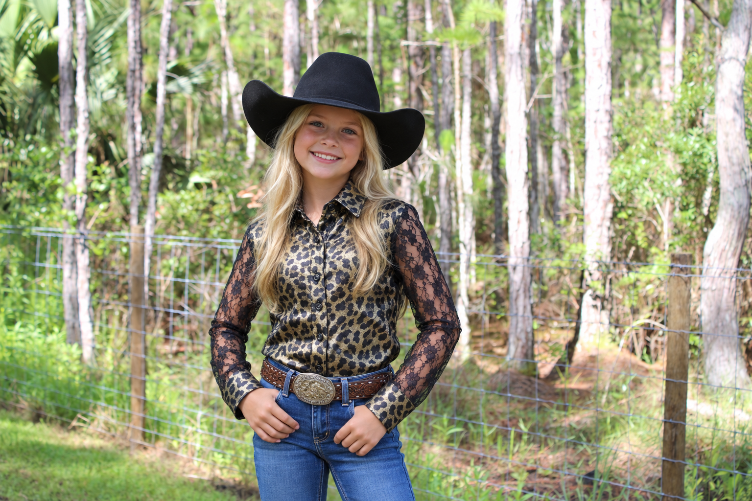 Leopard and Lace Youth Pullover