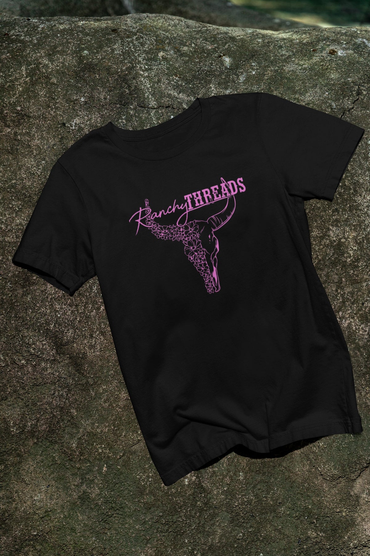 Ranchy Threads Floral Bull Skull