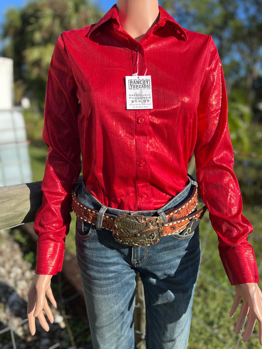 Bright red pullover