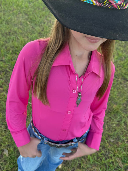 Youth cooling pink pullover