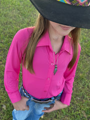 Youth cooling pink pullover