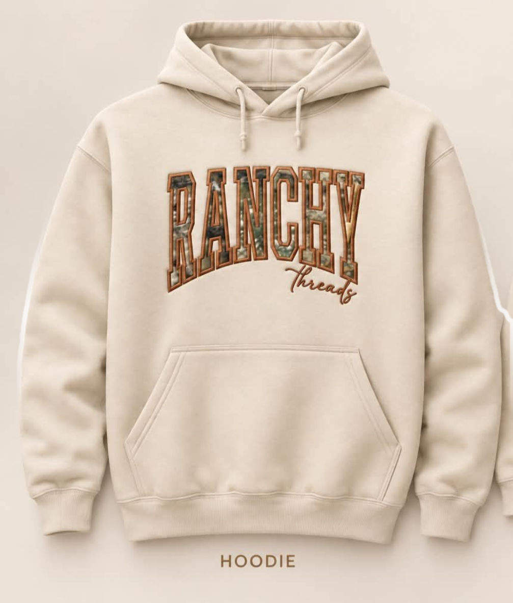 Cream and Camo Hoodie