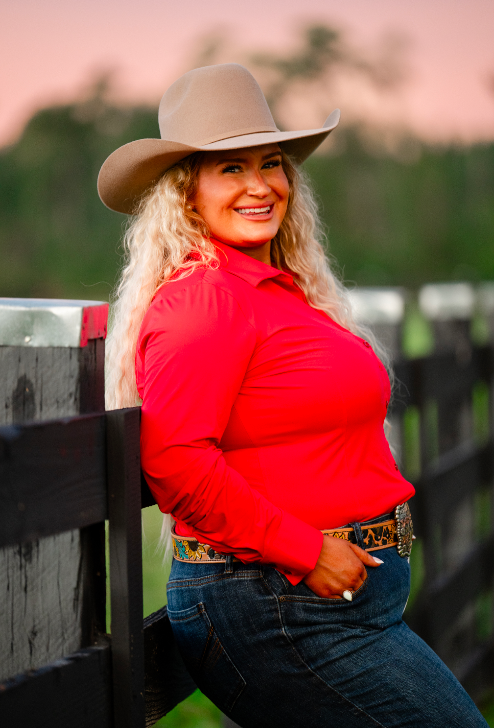 Bright Red cooling material pullover