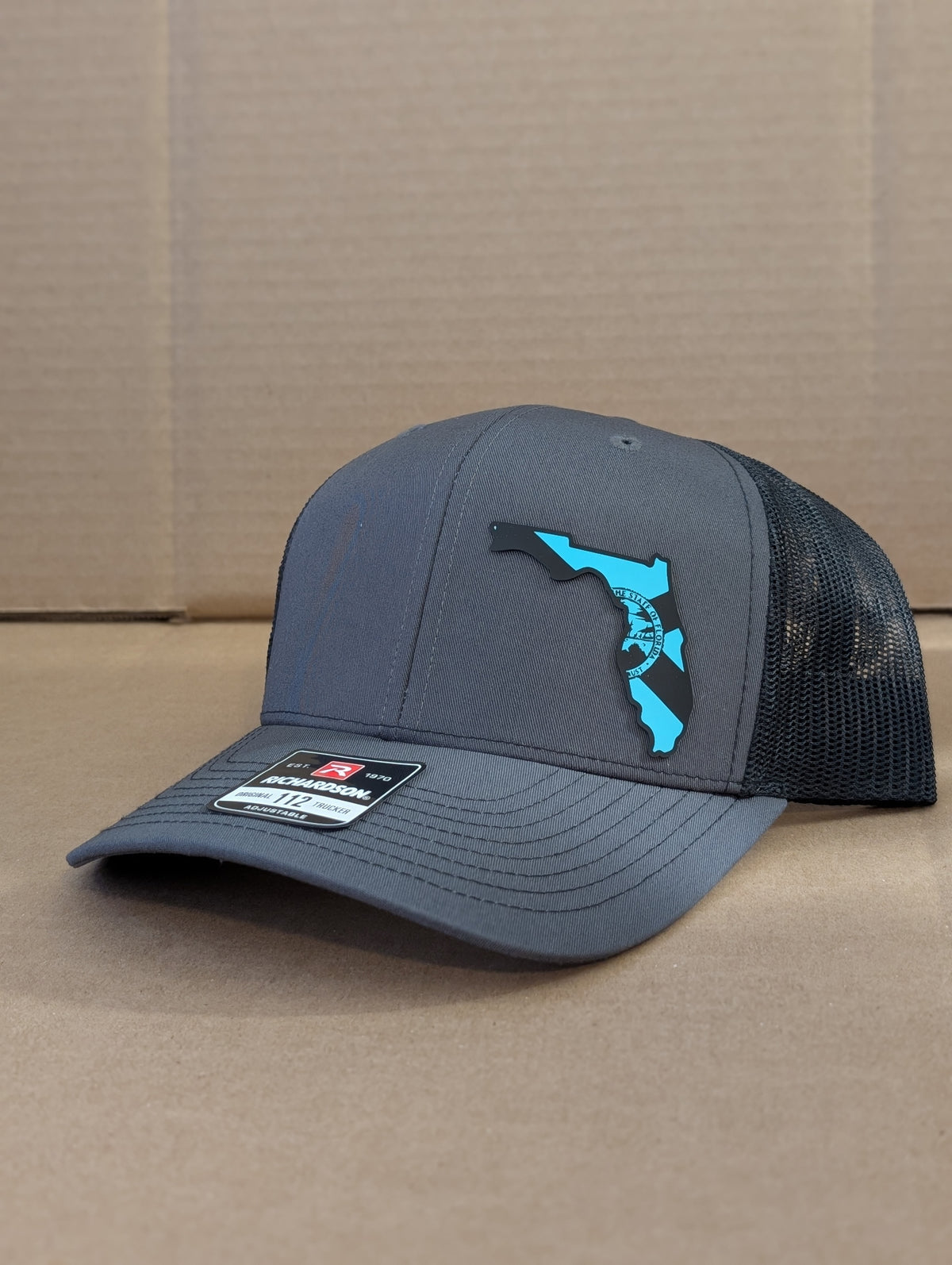 Florida flag PVC patch Richardson 112 trucker hat