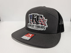 Ranchy Threads Flat Bill red white and blue